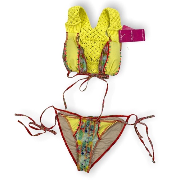 Mar de Rosas Other - Mar de Rosas Beaded Croquet Bikini Swim